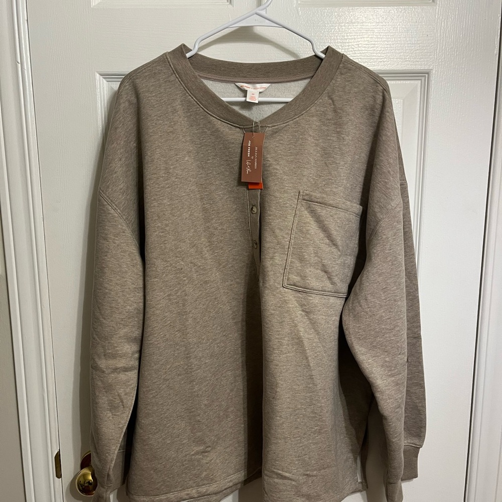Jillian Harris x Joe Fresh Taupe Long Sleeve Top